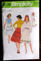 8076 77 WRAP OR TIERED FLARE SKIRT PATTERN SZ 12